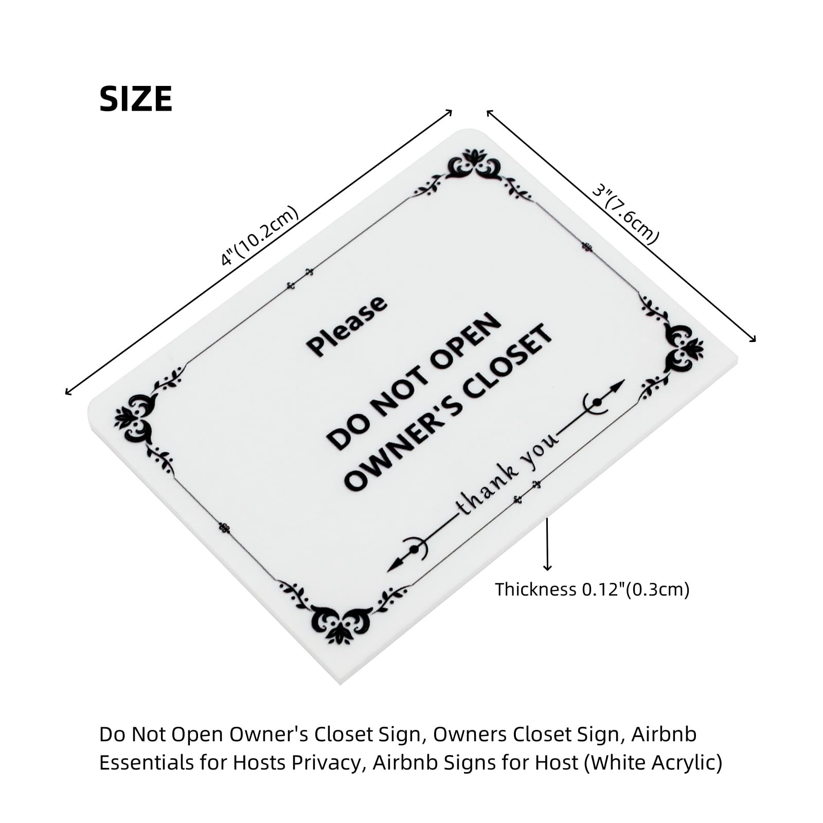 2 PCS Do Not Open Owners Closet Sign 4×3 Inch Hotel Essentials Privacy Plaque