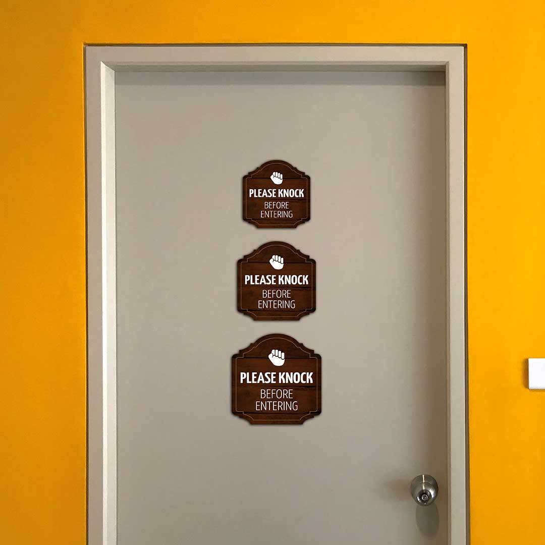 Heritage Plus Please Knock Before Entering Wall or Door Sign
