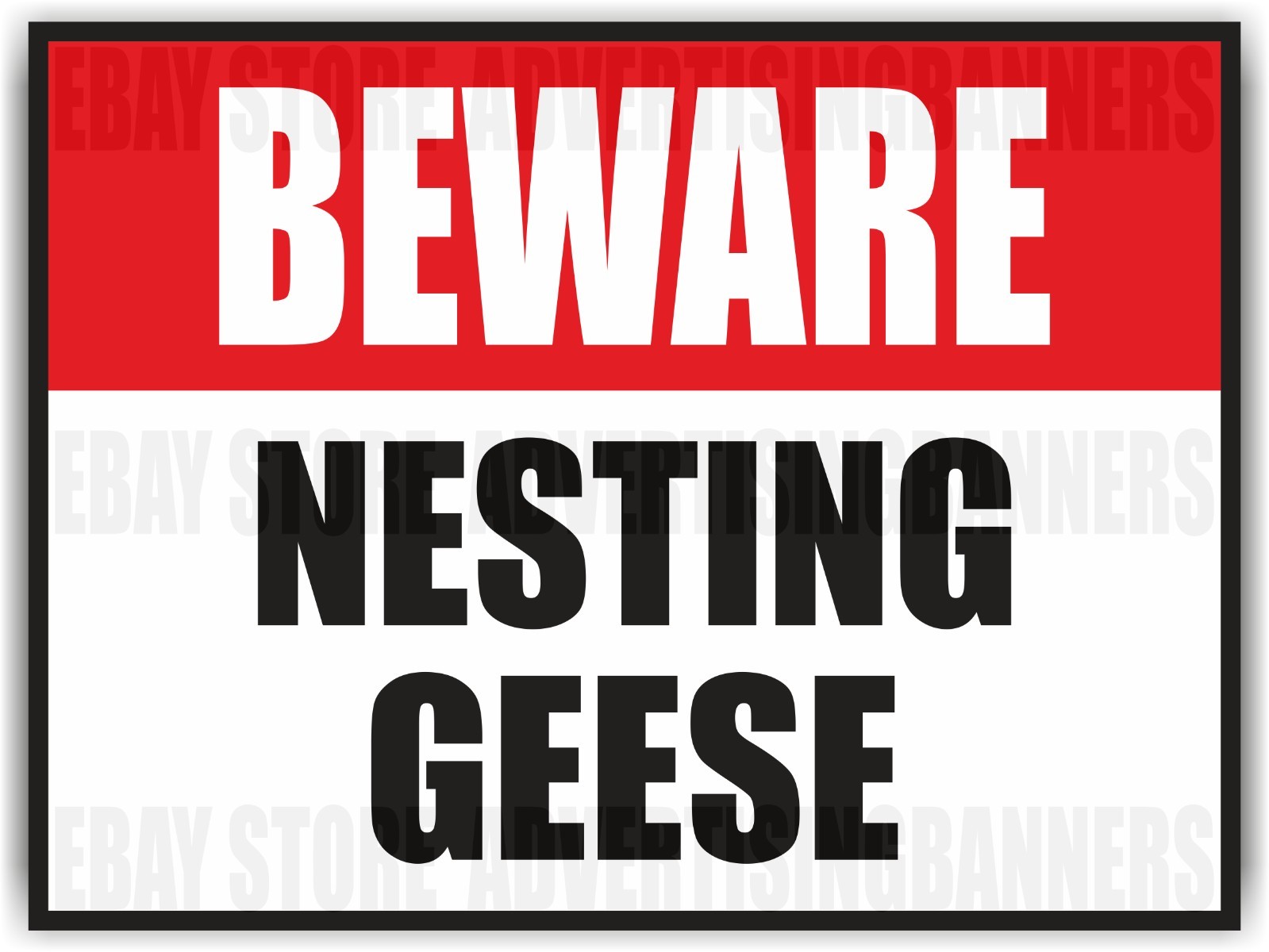 BEWARE NESTING GEESE Yard Sign with H-Stakes Attention