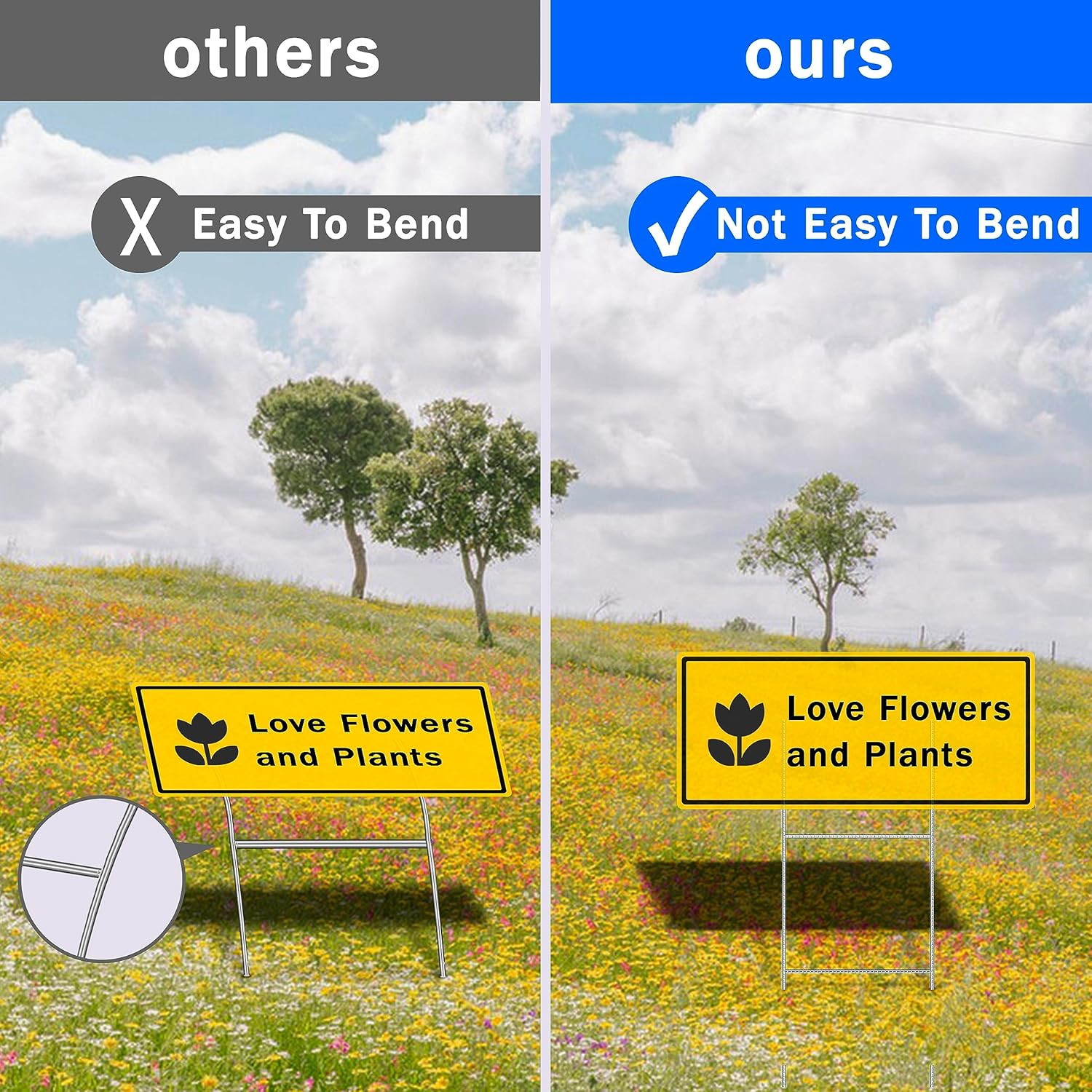 25 Pack Metal Yard Sign Stakes – 16.5X7 Inches, Real Estate Sale Signs, Custom O