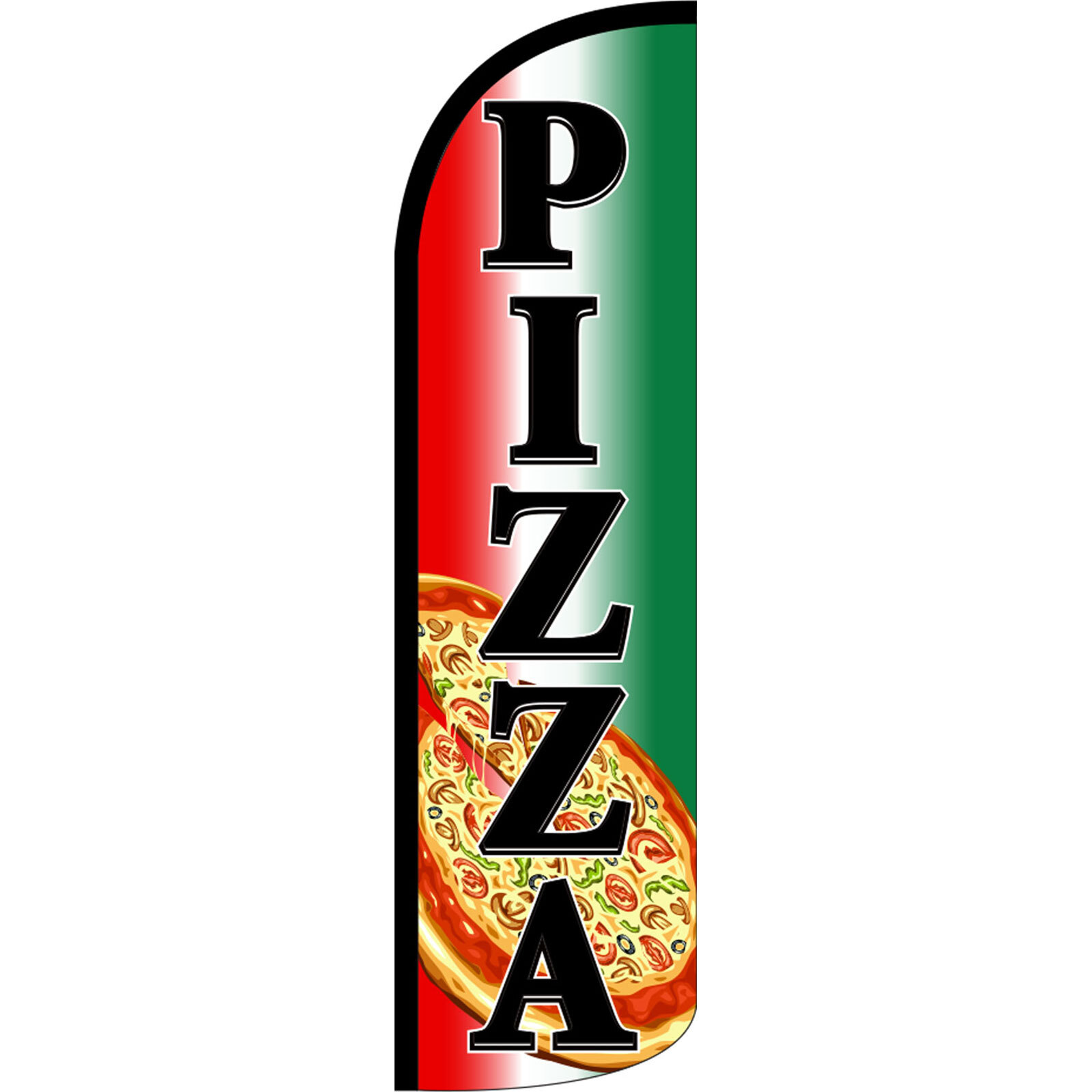 Pizza 3 ft X 11 1/2 ft Windless Swooper Flag