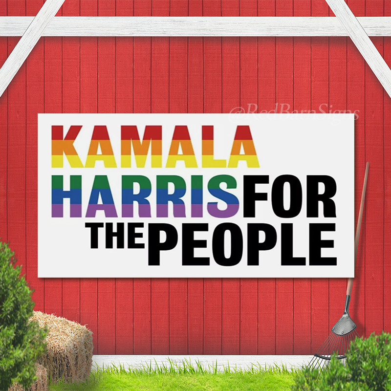 Kamala Harris President 2024 Flag For The People Liberal USA Sign WHITE