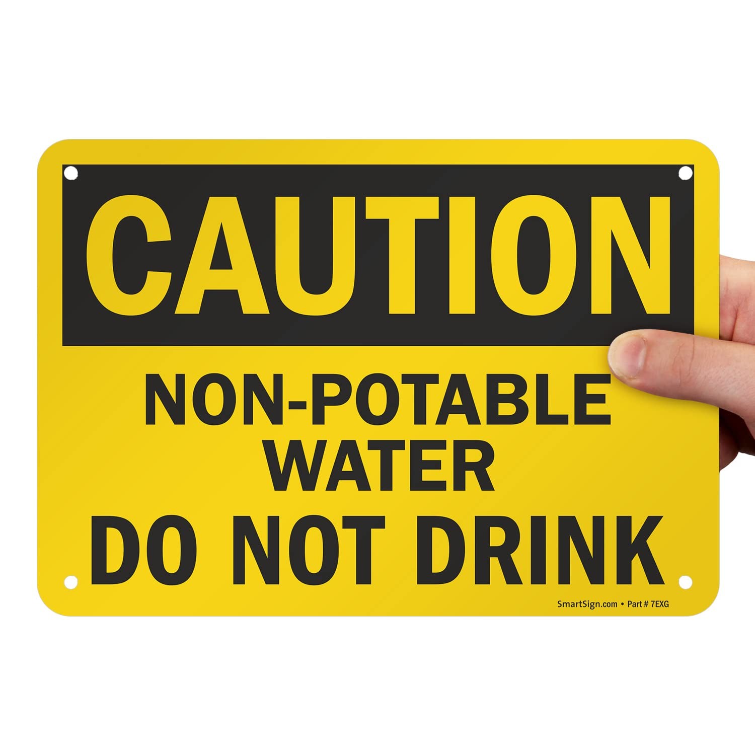 – S-2835-AL-10 “Caution – Non-Potable Water Do Not Drink” Sign | 7″ x 10″ Alu…