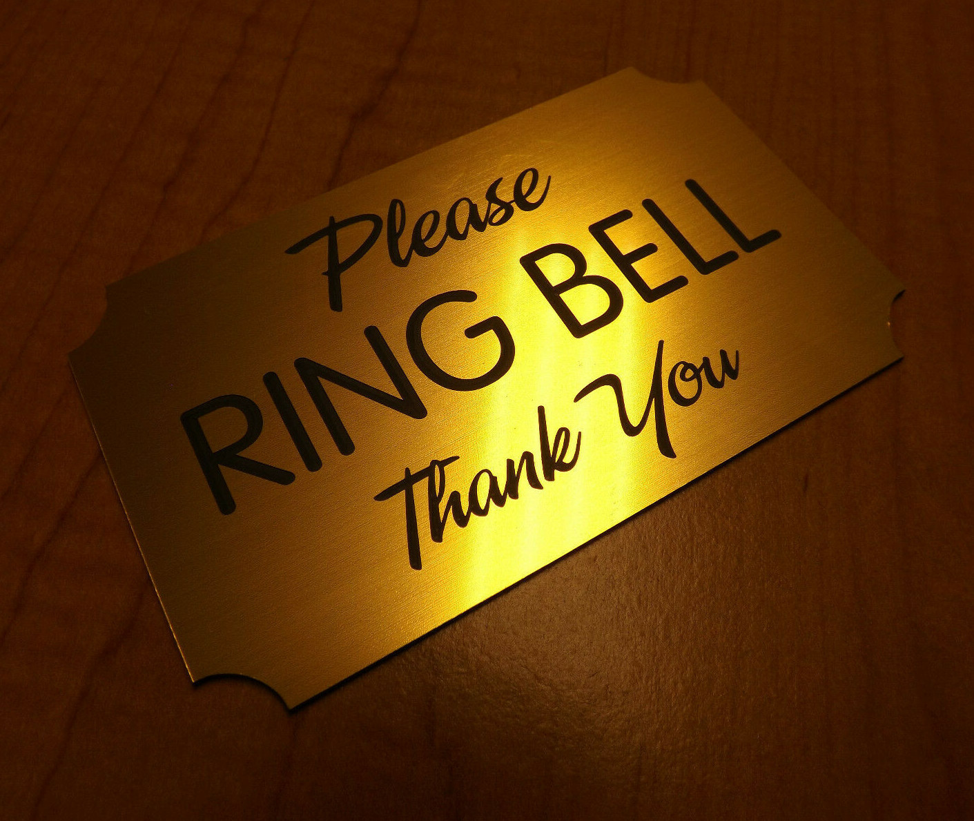 Engraved ~ Please RING BELL Gold Wall Door Sign Small Business Home Office Signs