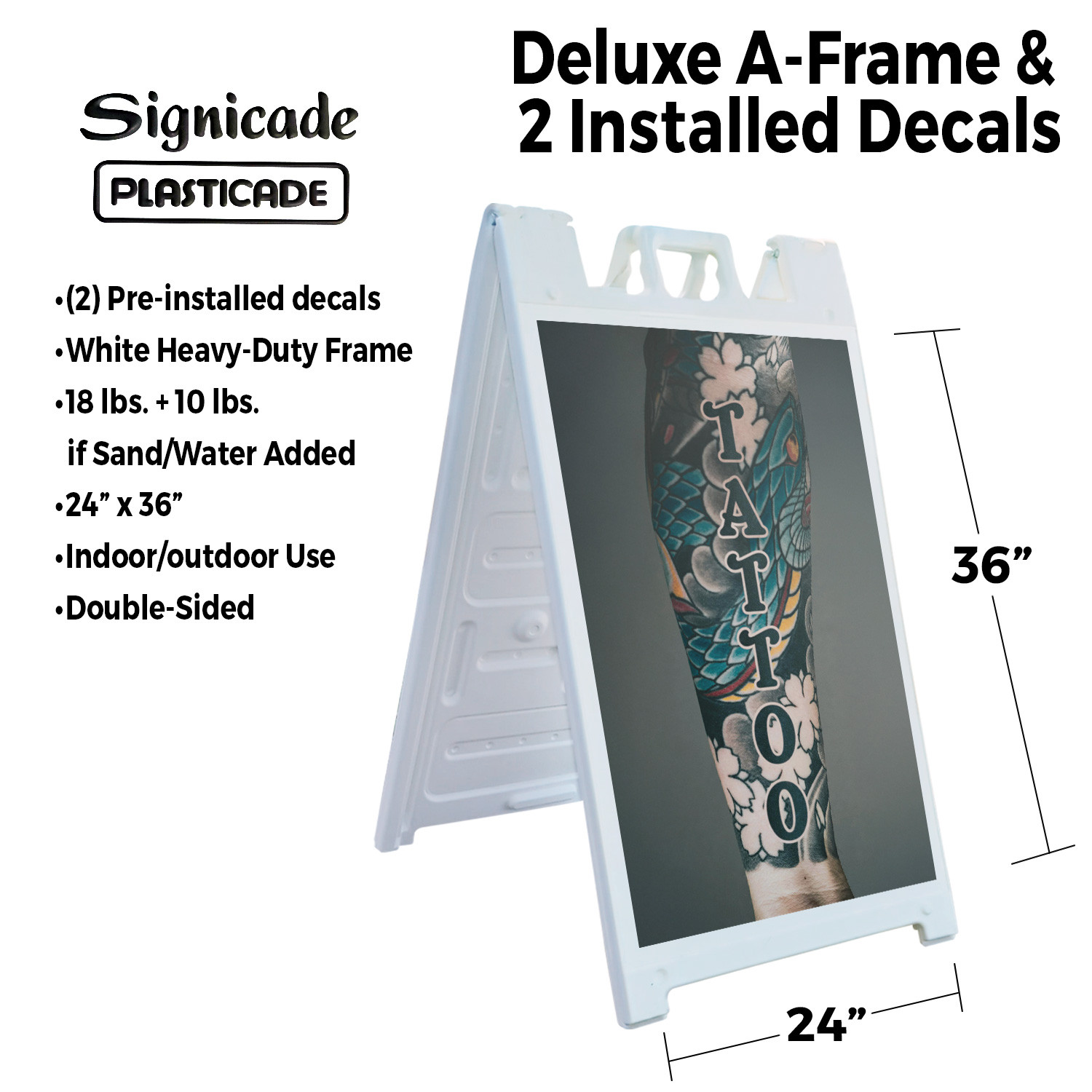 Tattoo Vertical Heavy Duty A-Frame Sidewalk Sign Professional Art Services