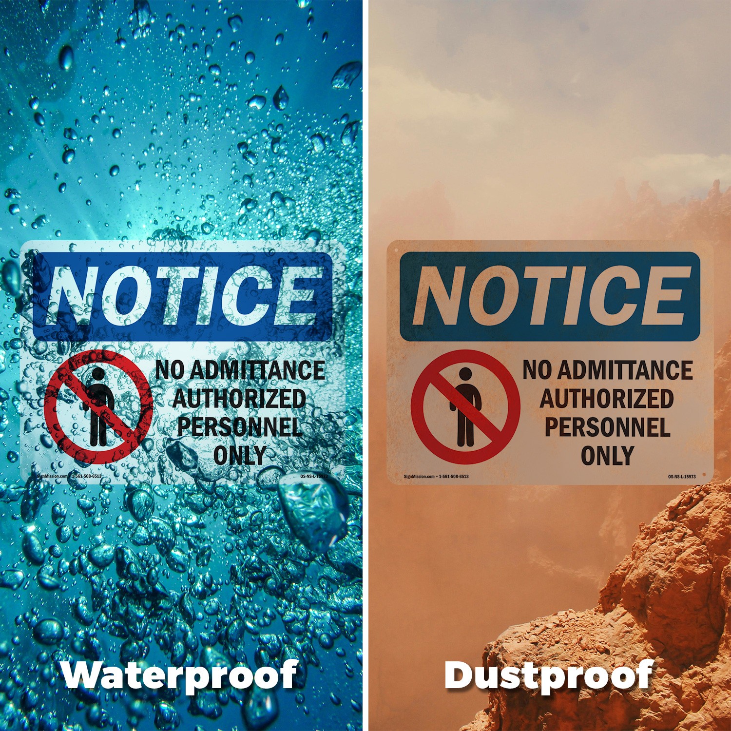No Admittance Authorized Personnel Only OSHA Notice Sign Or Decal – 5 or 10 Pack