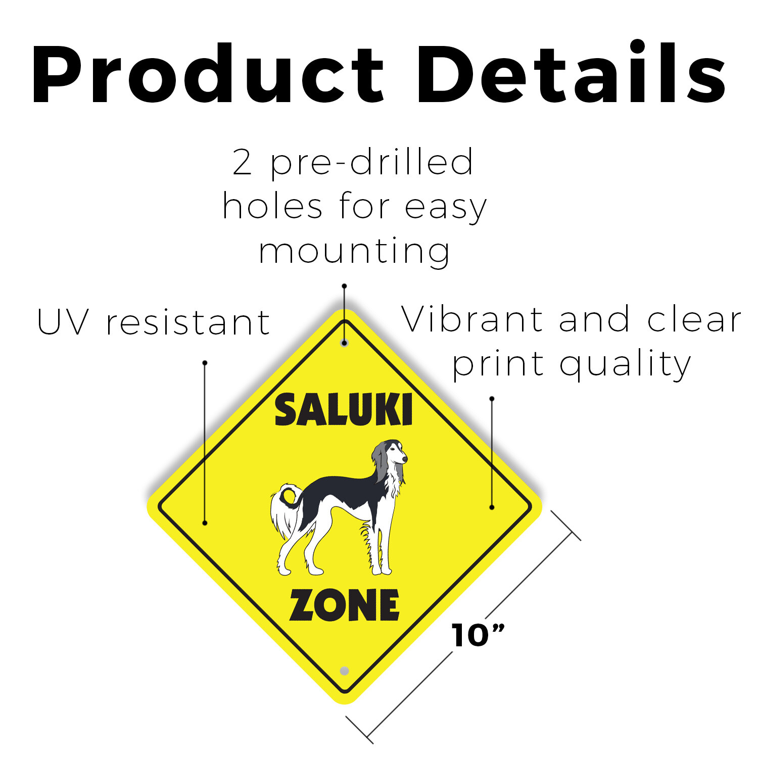Saluki Plastic Street Sign Crossing Xing Gift Novelty Funny