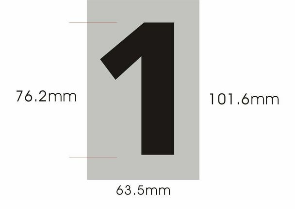 Apartment Number Sign- one (1) (Brush Aluminium, Size 2.5X4) – …-ref0420