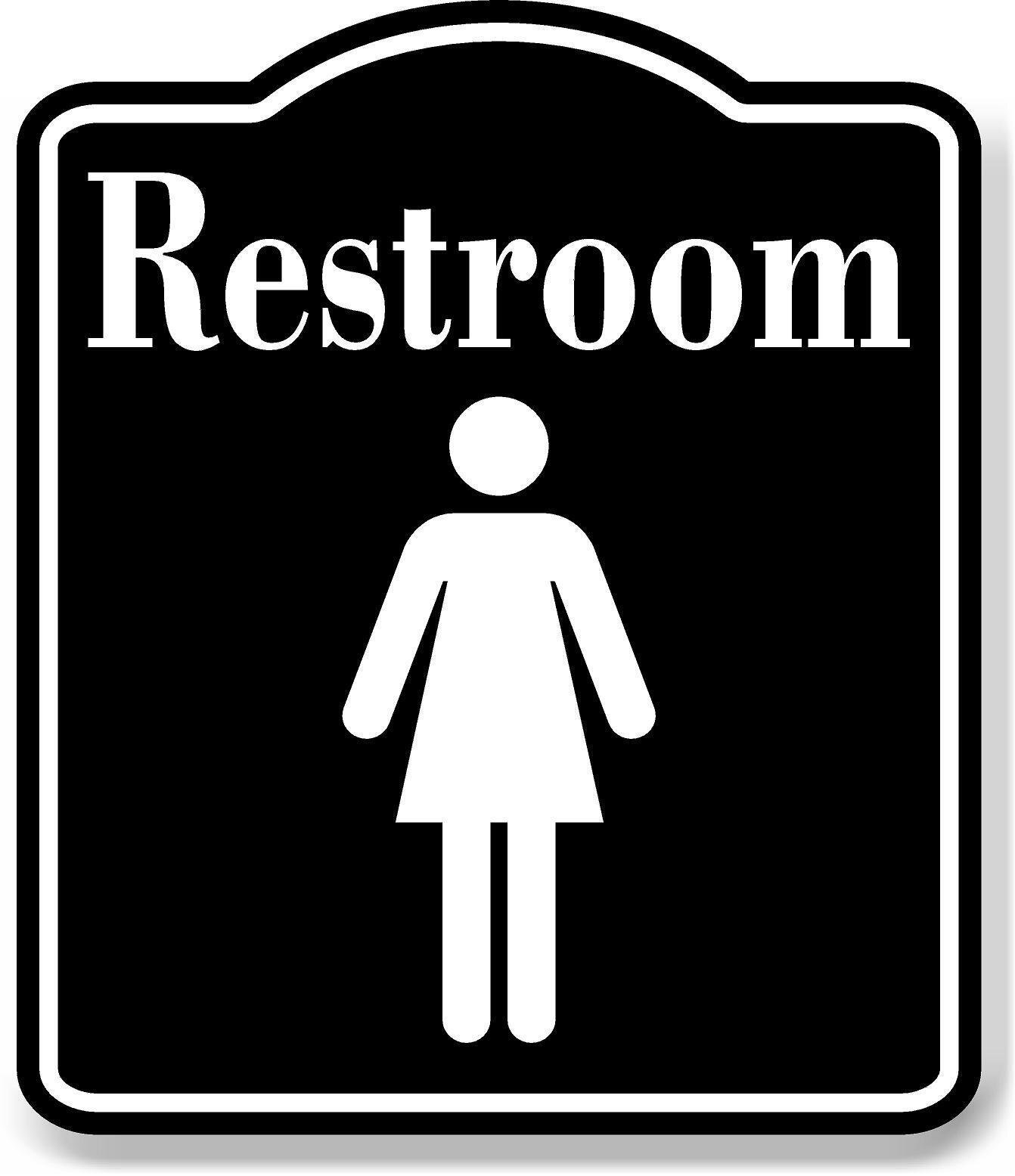 Restroom Women Picture BLACK Aluminum Composite Sign