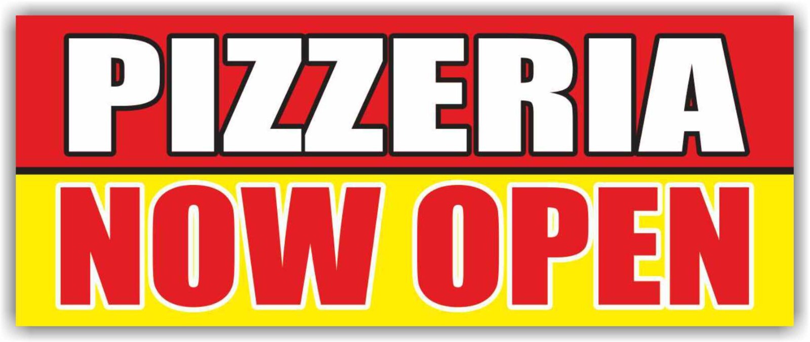 PIZZERIA NOW OPEN Advertising Banner Vinyl Sign Restaurant Bar Delivery Buffet
