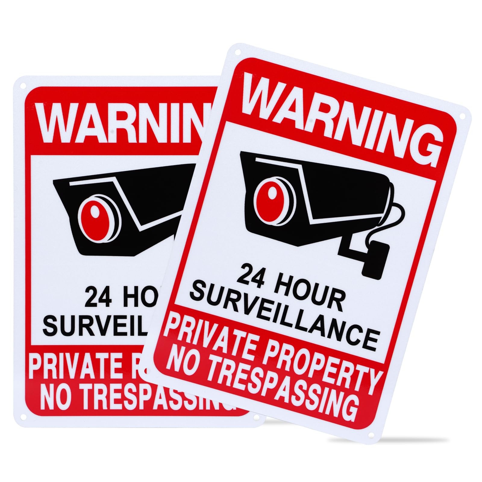 2 Pack No Trespassing Signs Private Property Surveillance Aluminum UV Outdoor