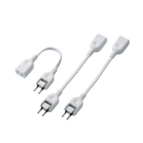 ELECOM Power Strip 0.1m AC Adapter Power Extension Cord 1 Outlet Swivel Plug