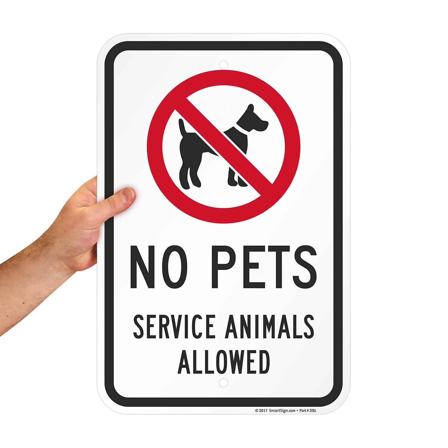 No Pets Service Animals Allowed Metal Sign 18×12, Rustproof Aluminum Warning