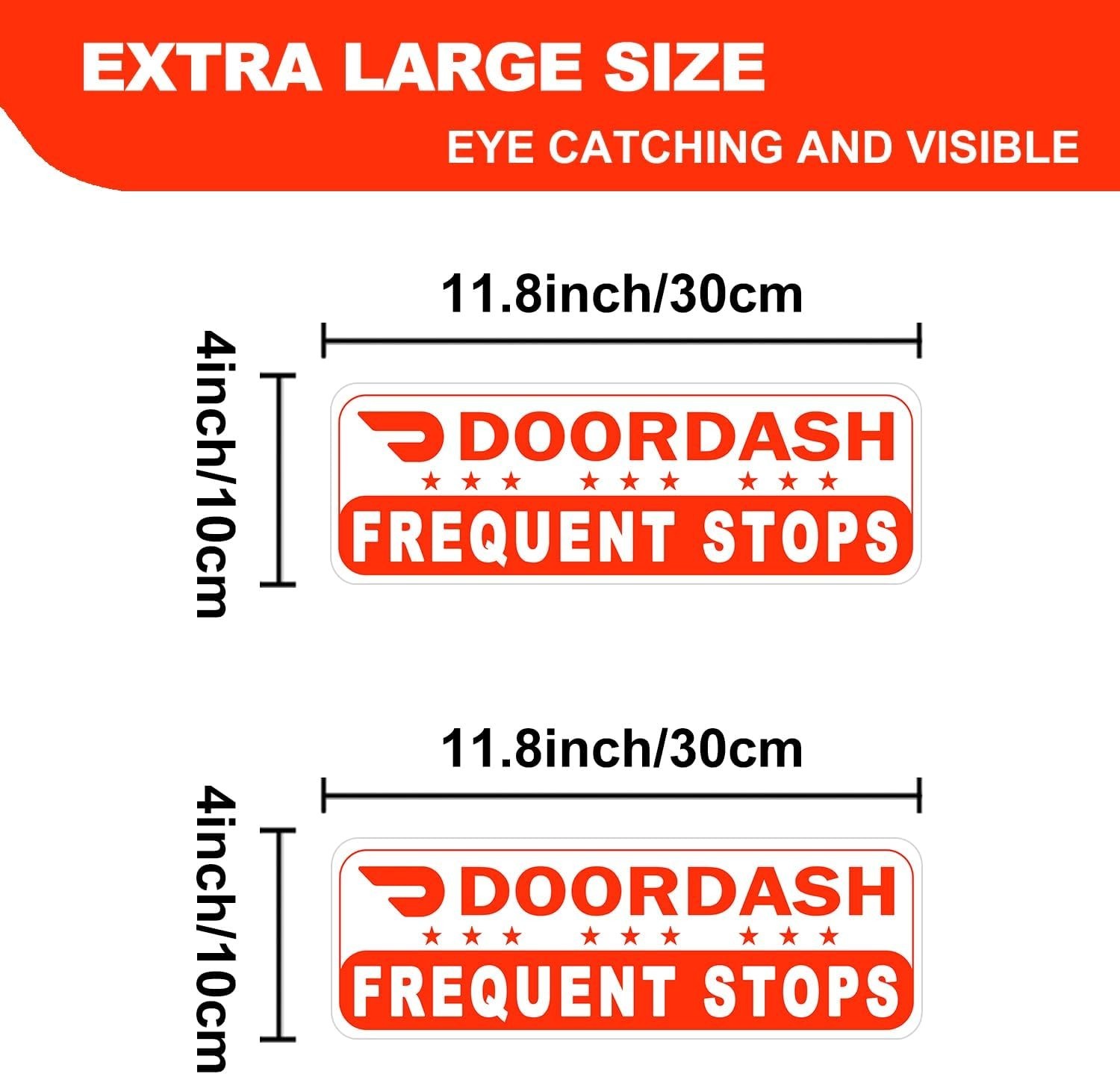 2 Pack Doordash Magnetic Sign for Car, Doordash Car Magnets Sign, Reflective Foo