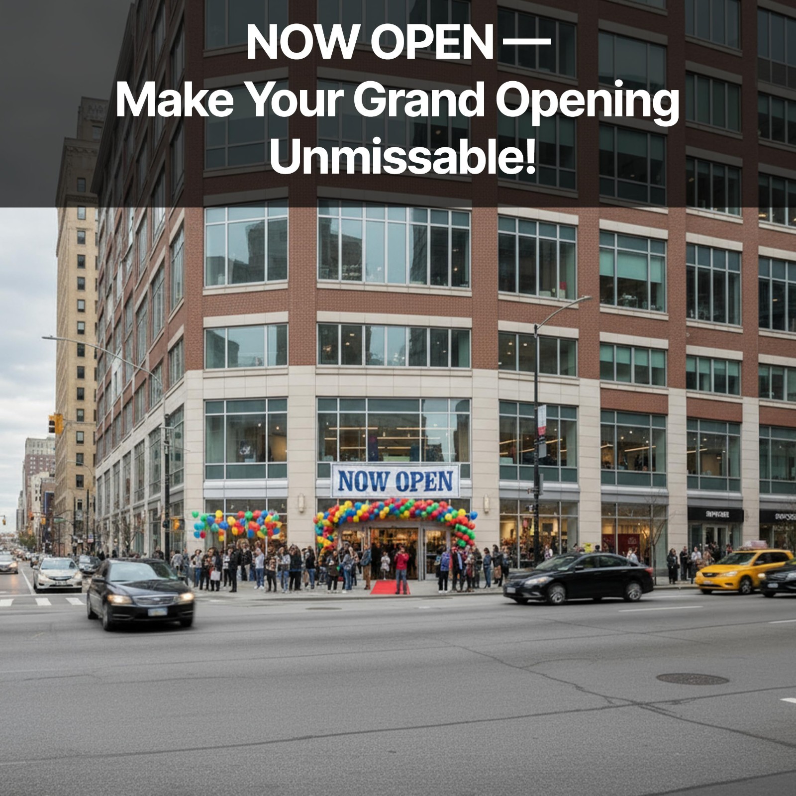 Large 3×10 ft Now Open Banner – Grand Opening Sign for Retail, Food Trucks, Even
