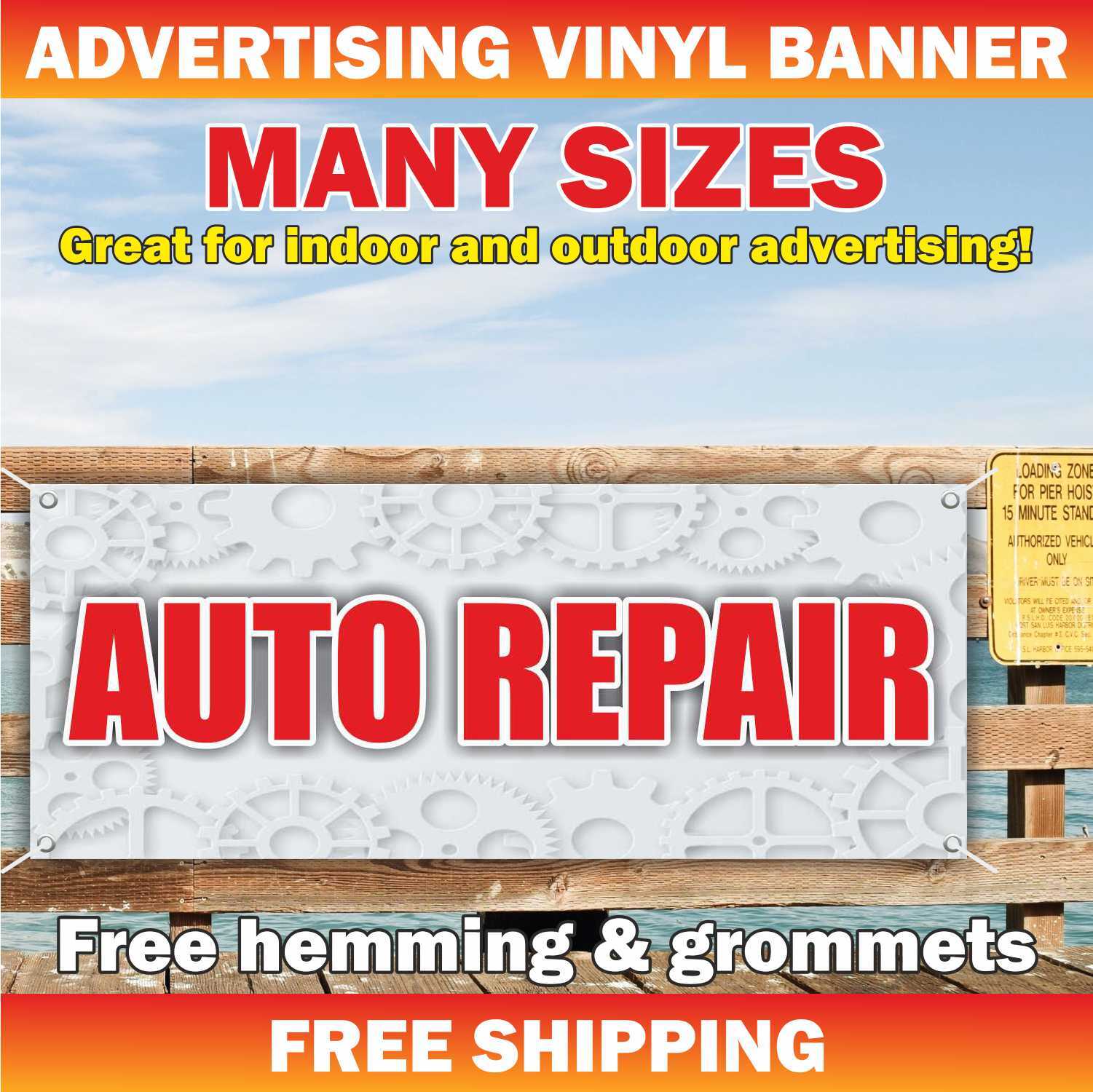 AUTO REPAIR Advertising Banner Vinyl Mesh Sign service mechanic check diagnostic