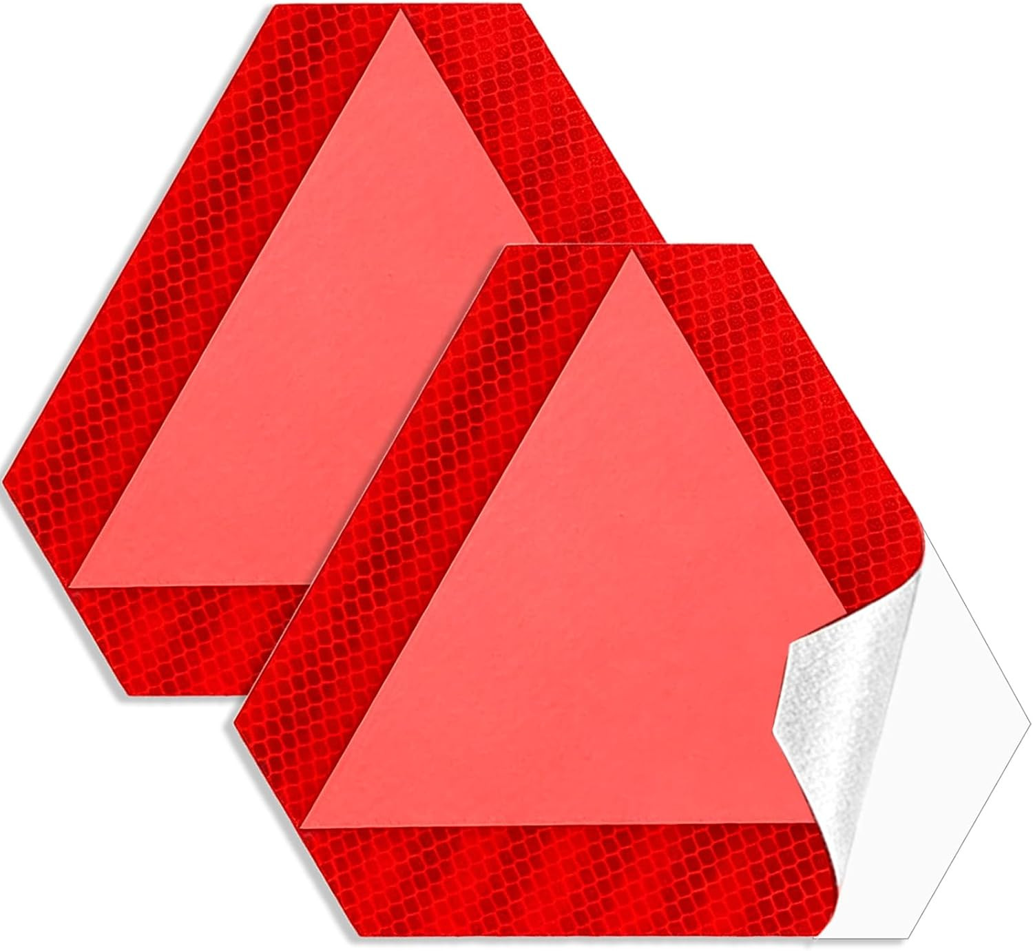 2 PCS Reflective Slow Moving Vehicle Triangle Stickers | 7″ X 8″ Triangle Diamon