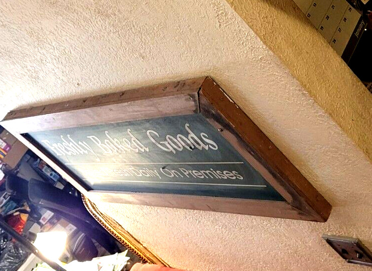 Bakery Sign/Plaque in Frame;Wood;Chalkboard Wall Hanging; 48.5×18.5″ Advertising