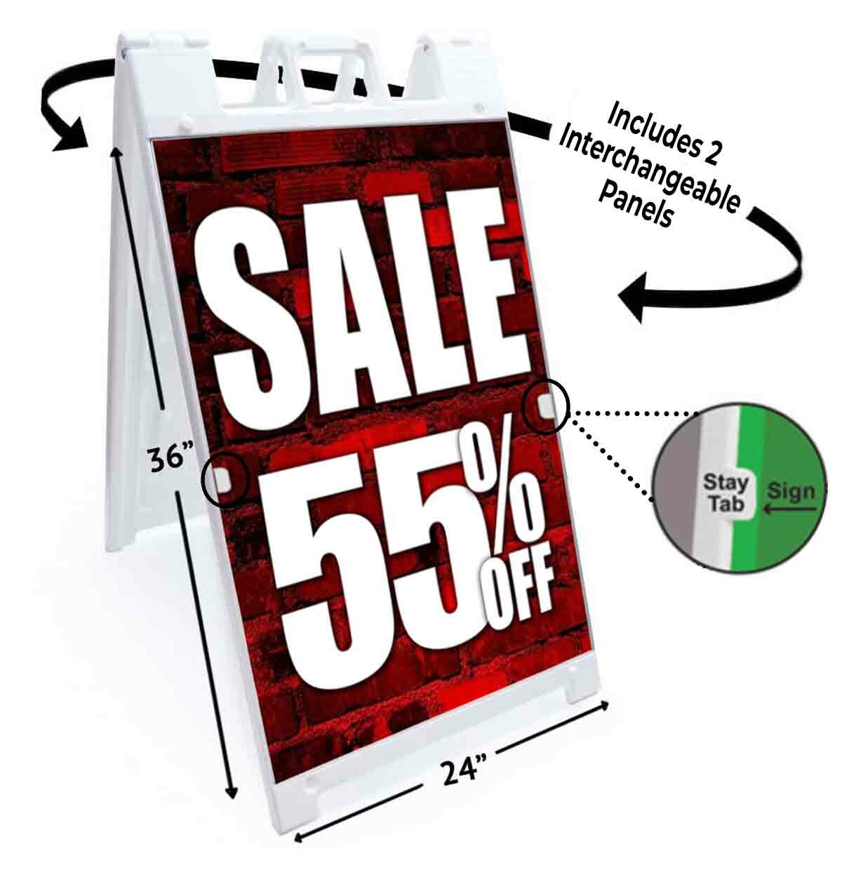 SALE 55% OFF Signicade 24×36 Aframe Sidewalk Sign Banner Decal DISCOUNT SPECIAL