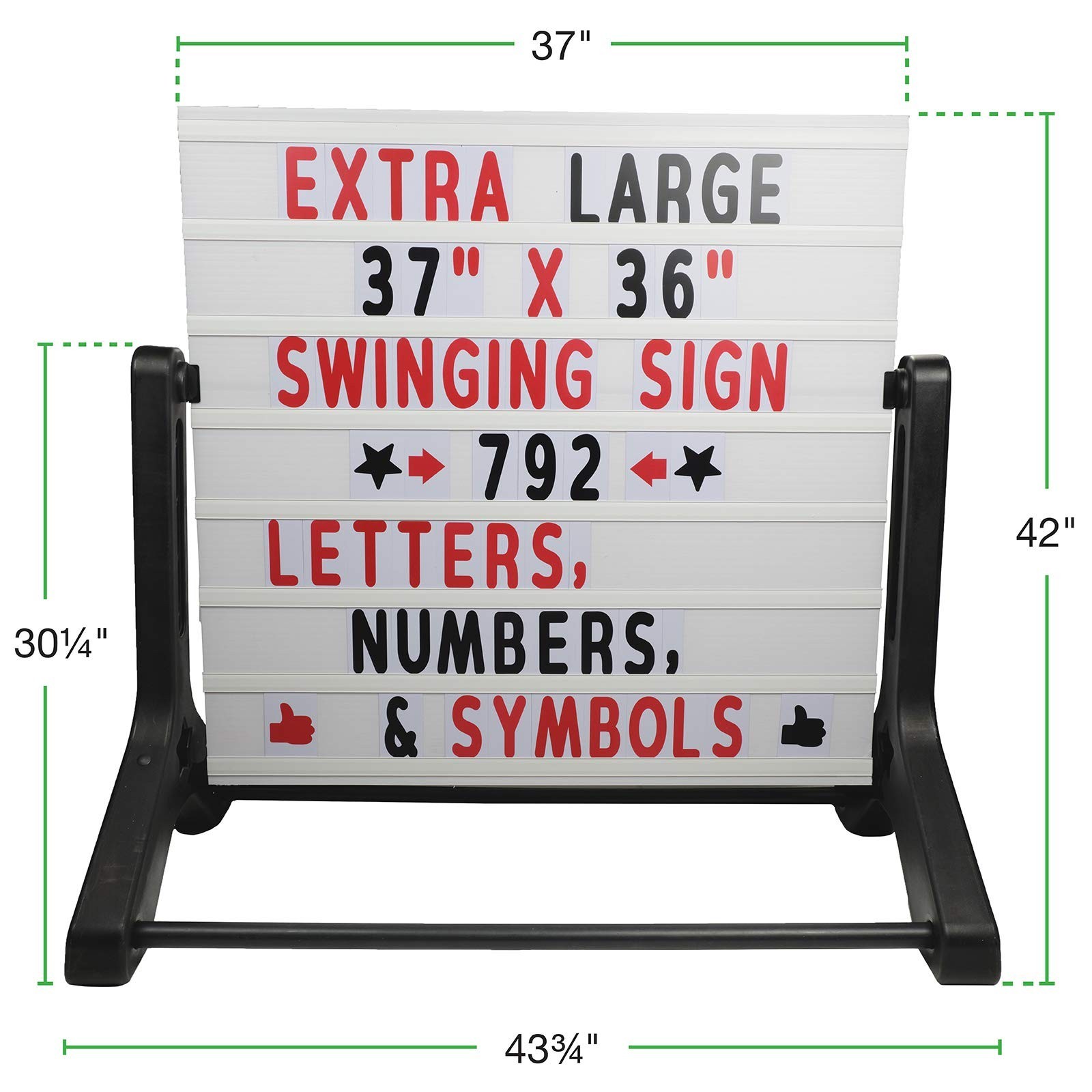 Excello Global Products Swinging Changable Message Sidewalk Sign: 37″ x 36″ S…