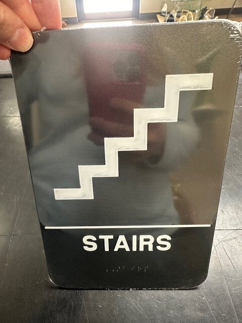 ADA Compliant Plastic Stairs Sign with Braille – 6″x9″