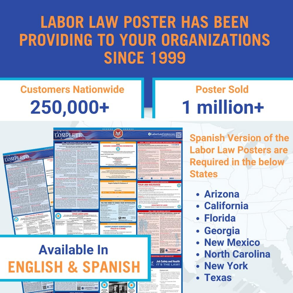 2025 Ohio Labor Law Poster- State, Federal, OSHA Compliant- Workplace Require…