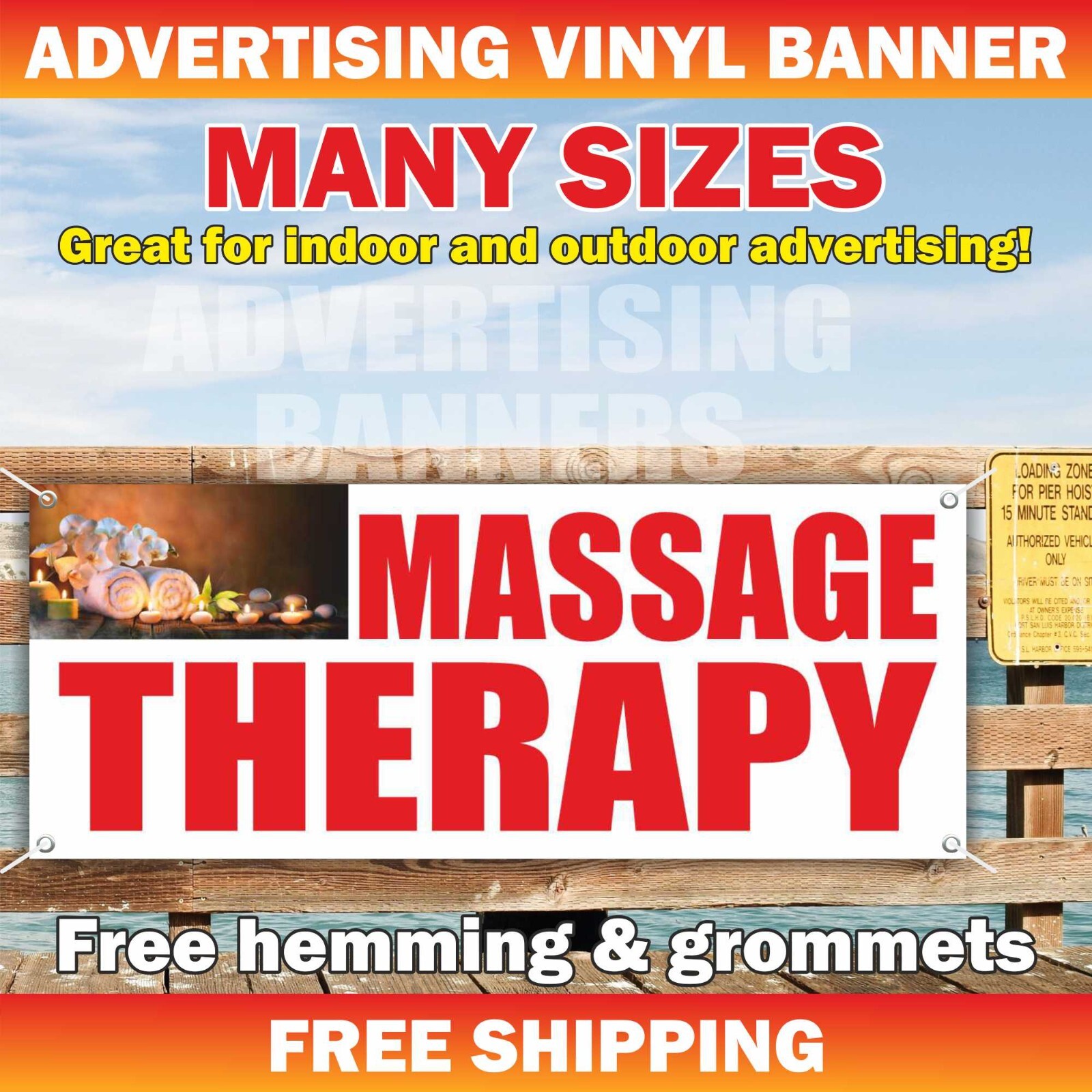 MASSAGE THERAPY Advertising Banner Vinyl Sign Beauty Salon Spa Wellness Fitness