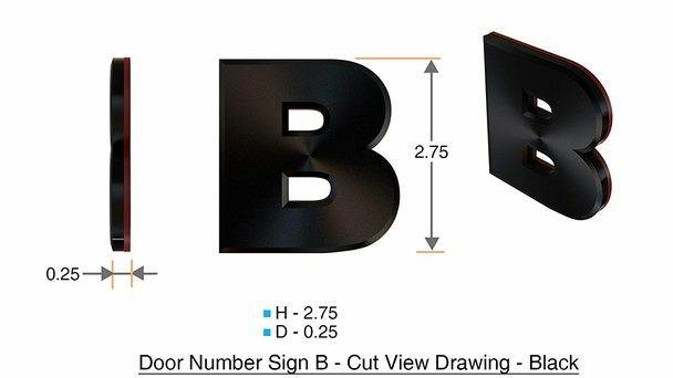 1 PCS – Apartment Number Sign/Mailbox Number Sign,Letter B (Black…REF24-1027