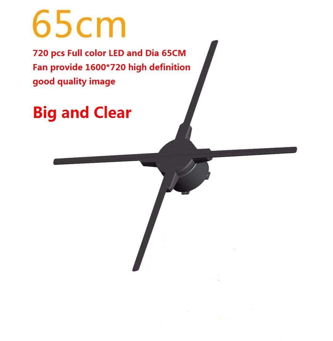 Portable 3D Hologram player Advertising Projector LED Dispaly Fan 65CM