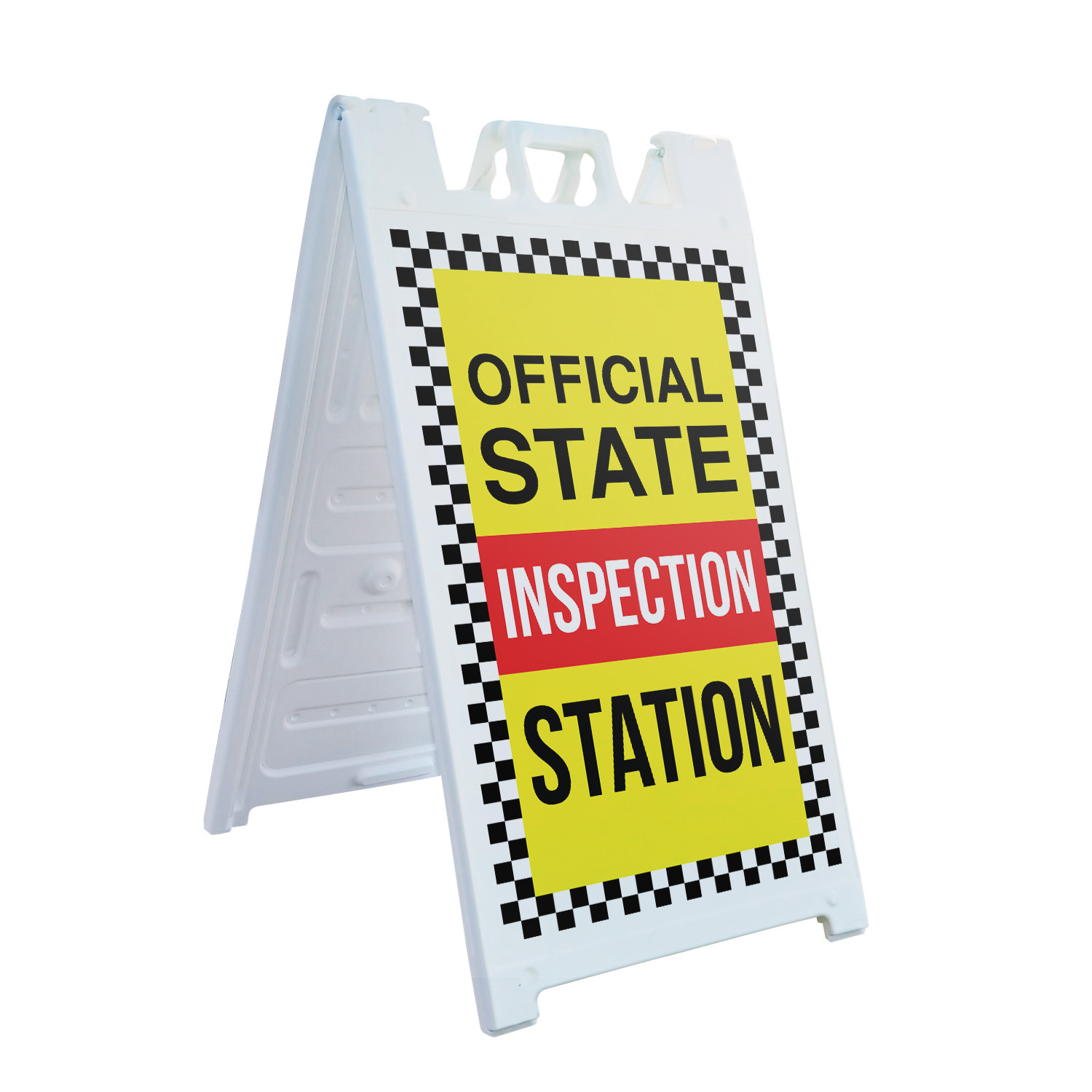 Official State Inspection Heavy Duty A-Frame Sidewalk Sign Vehicle Checks