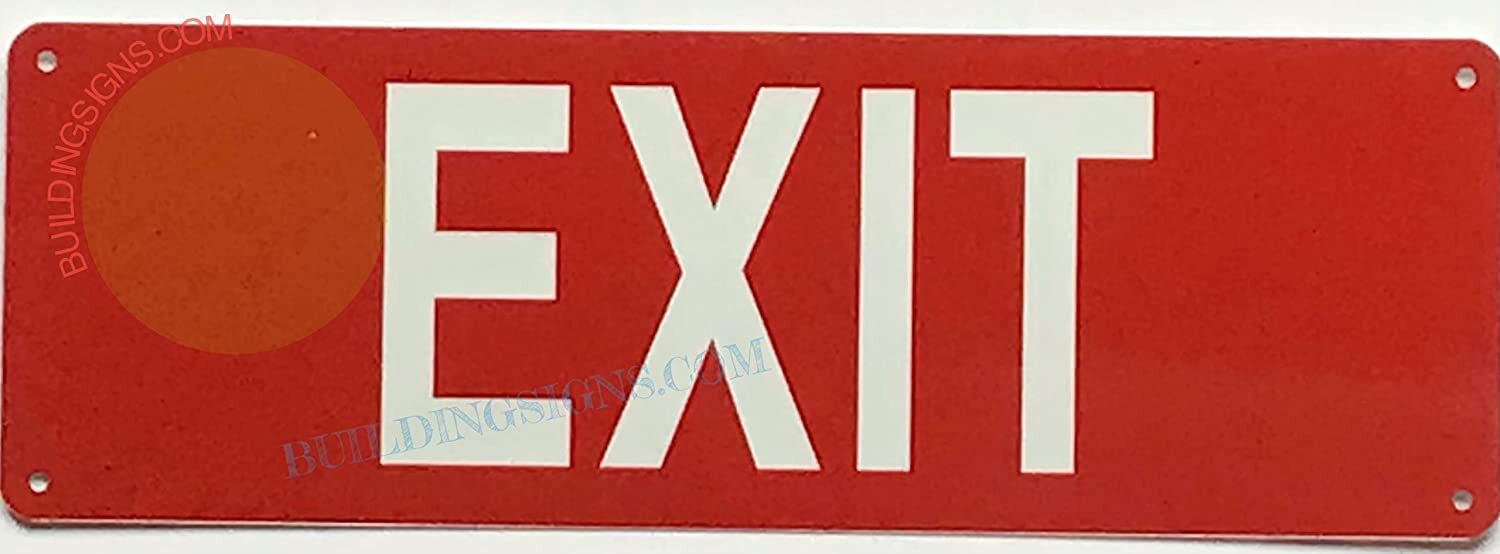 EXIT Sign (Reflective, Aluminum, RED Background, 4X12 INCH)-REF24-1027