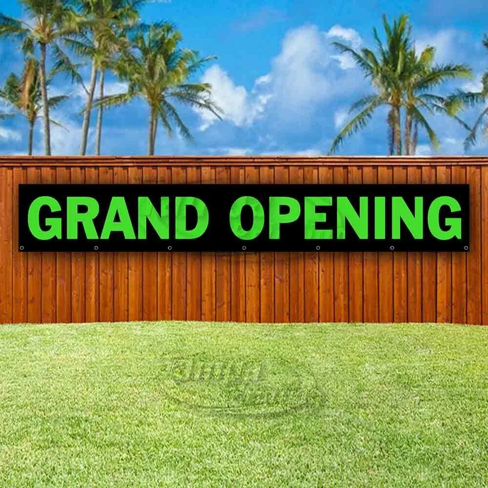 2 Pack GRAND OPENING Advertising Vinyl Banner Flag Signs GREEN 18″ x 120″