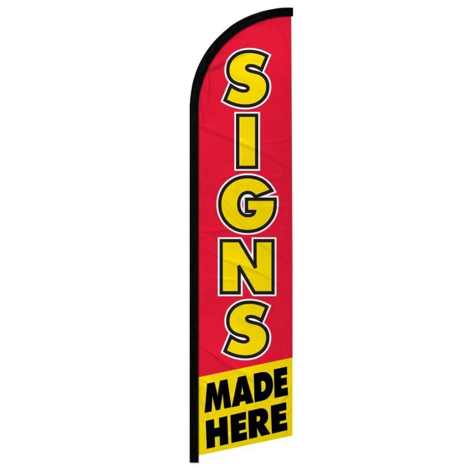 Signs Made Here Windless Full Sleeve Feather Advertising Banner Sign Flag