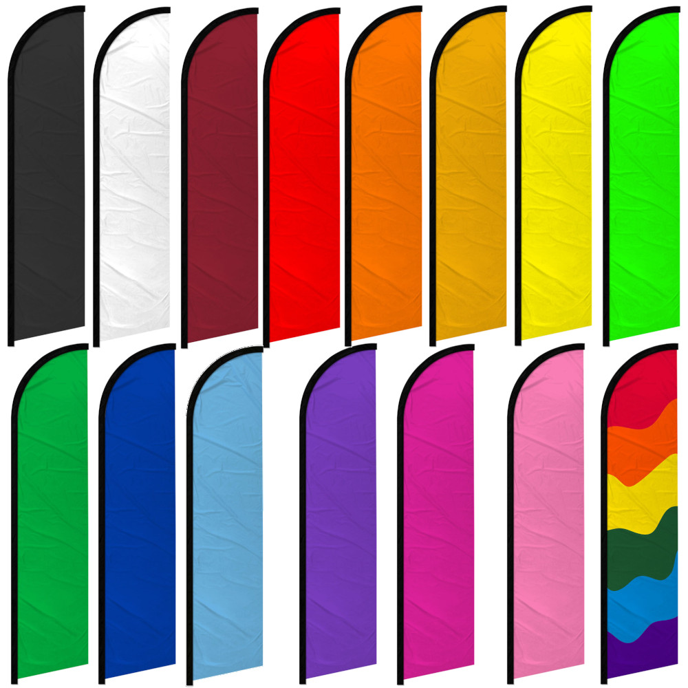 Solid Color Windless Swooper Full Curve Flag Promotional Color Flags