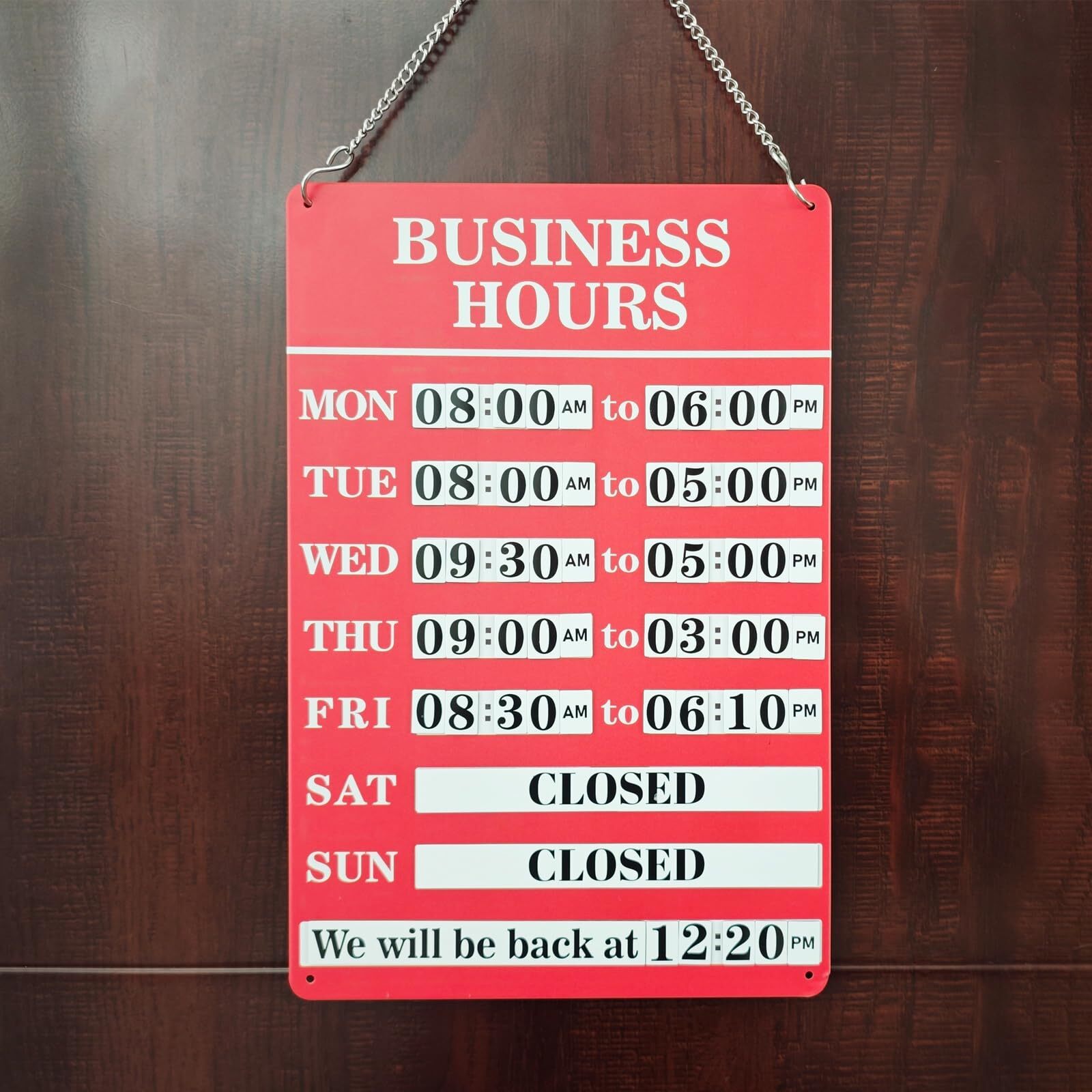 Business Hours Sign for Door, Hours of Operation, Store Hours for Retail