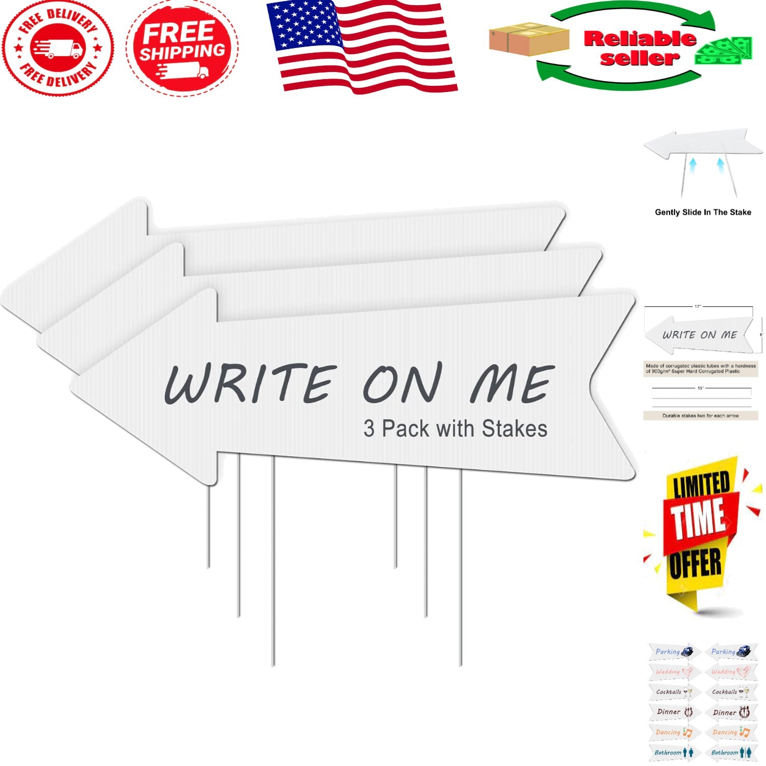 DIY Arrow Yard Signs with Metal Stakes – Perfect for Outdoor Weddings & More