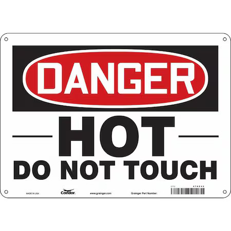 Condor 474Z42 Danger Sign, 10 In H, 14 In W, Aluminum, Horizontal Rectangle,