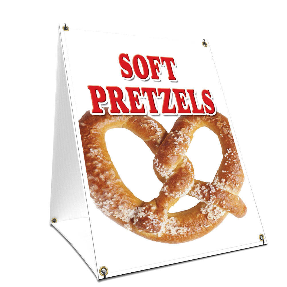 Soft Pretzels Yard Sign & Stake outdoor plastic coroplast window