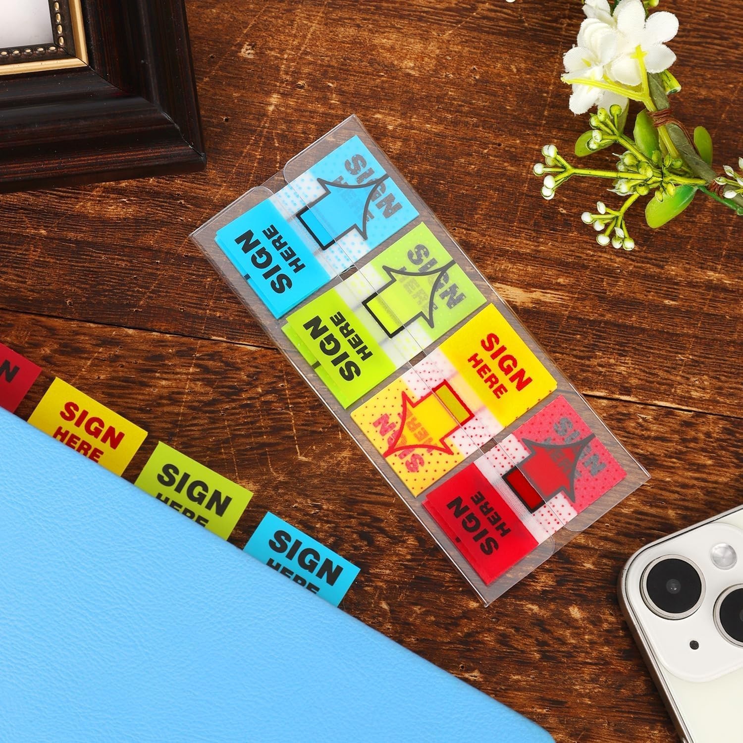 Durable 500pcs Sign Here Tabs – Vibrant Stickers for Home, Office & School Use