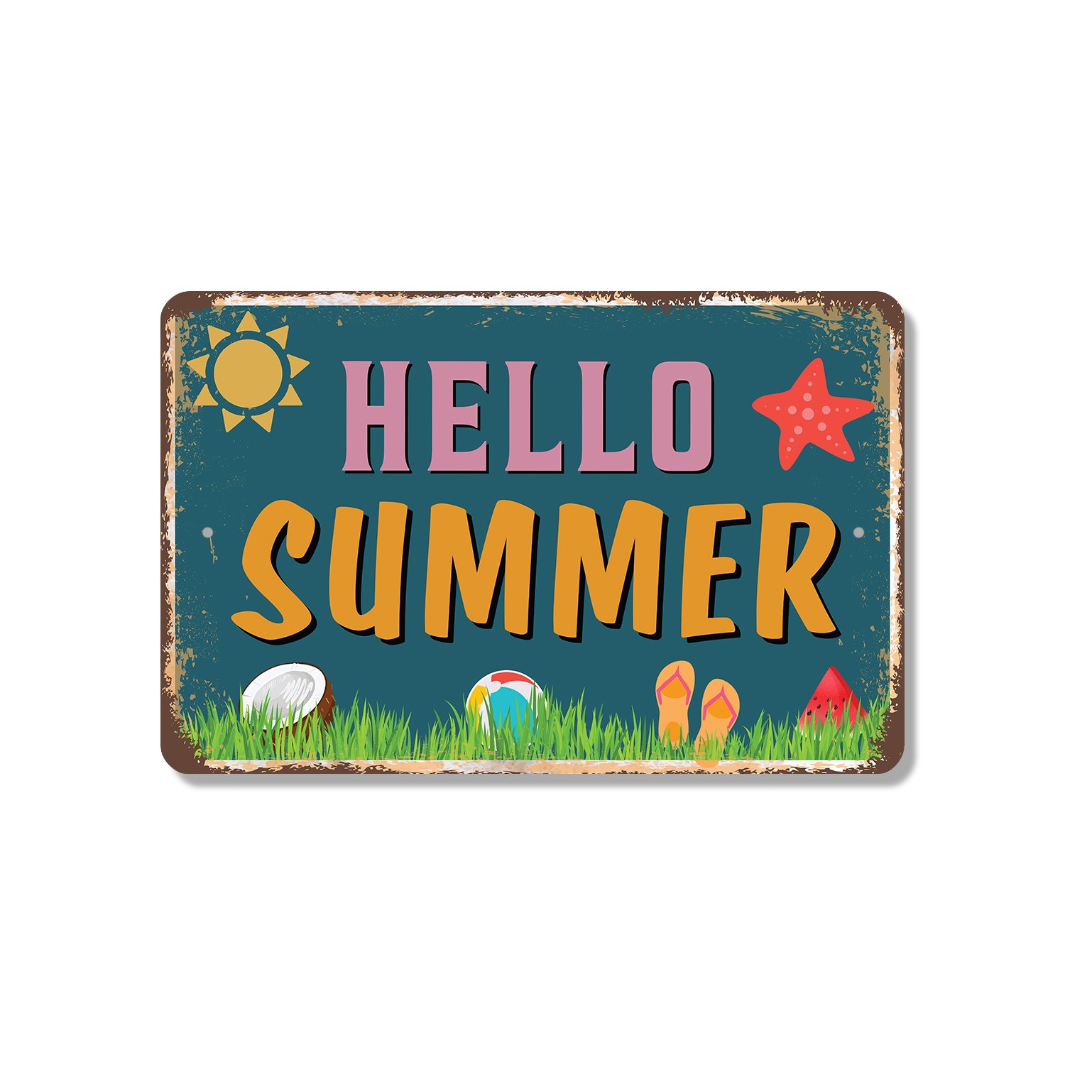 Hello Summer Sign Sunshine State Of Mind Durable Perfect for Patios Pools Beach