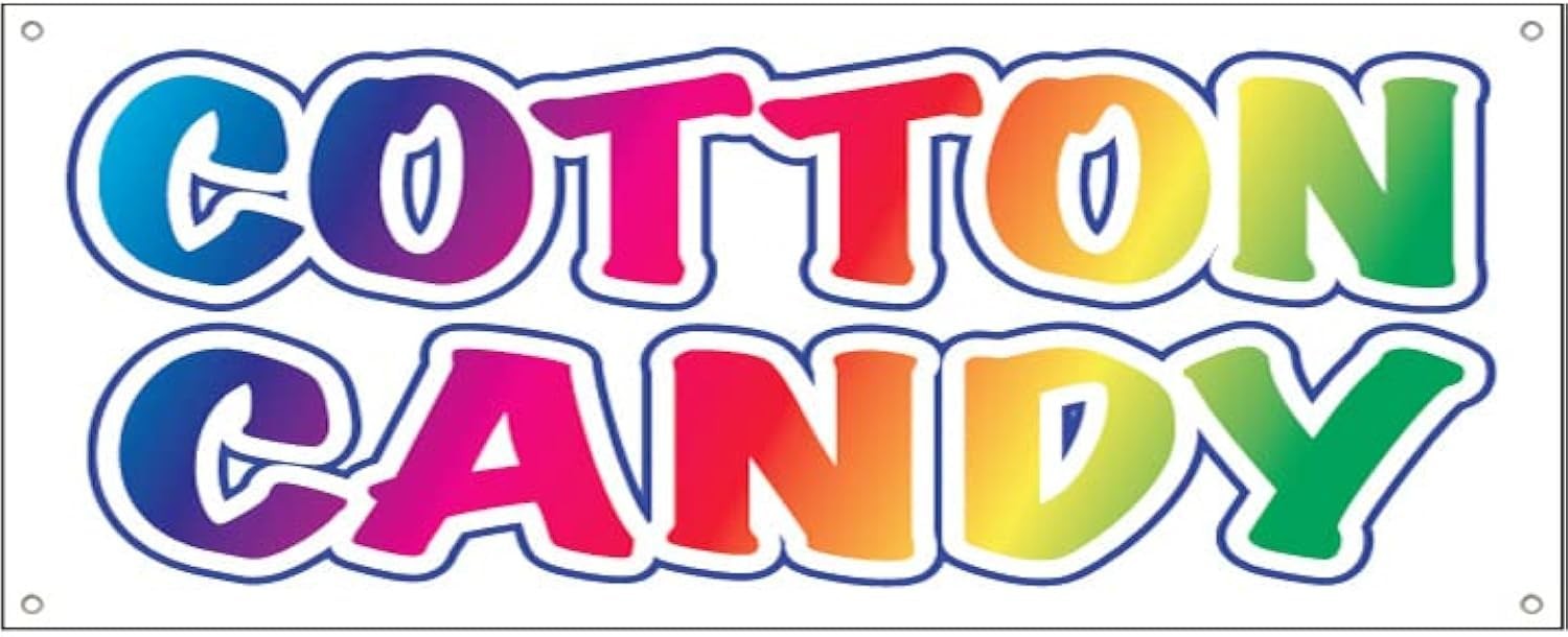 4 Less Co 18×48 Inch Cotton Candy Vinyl Banner Sign wb1