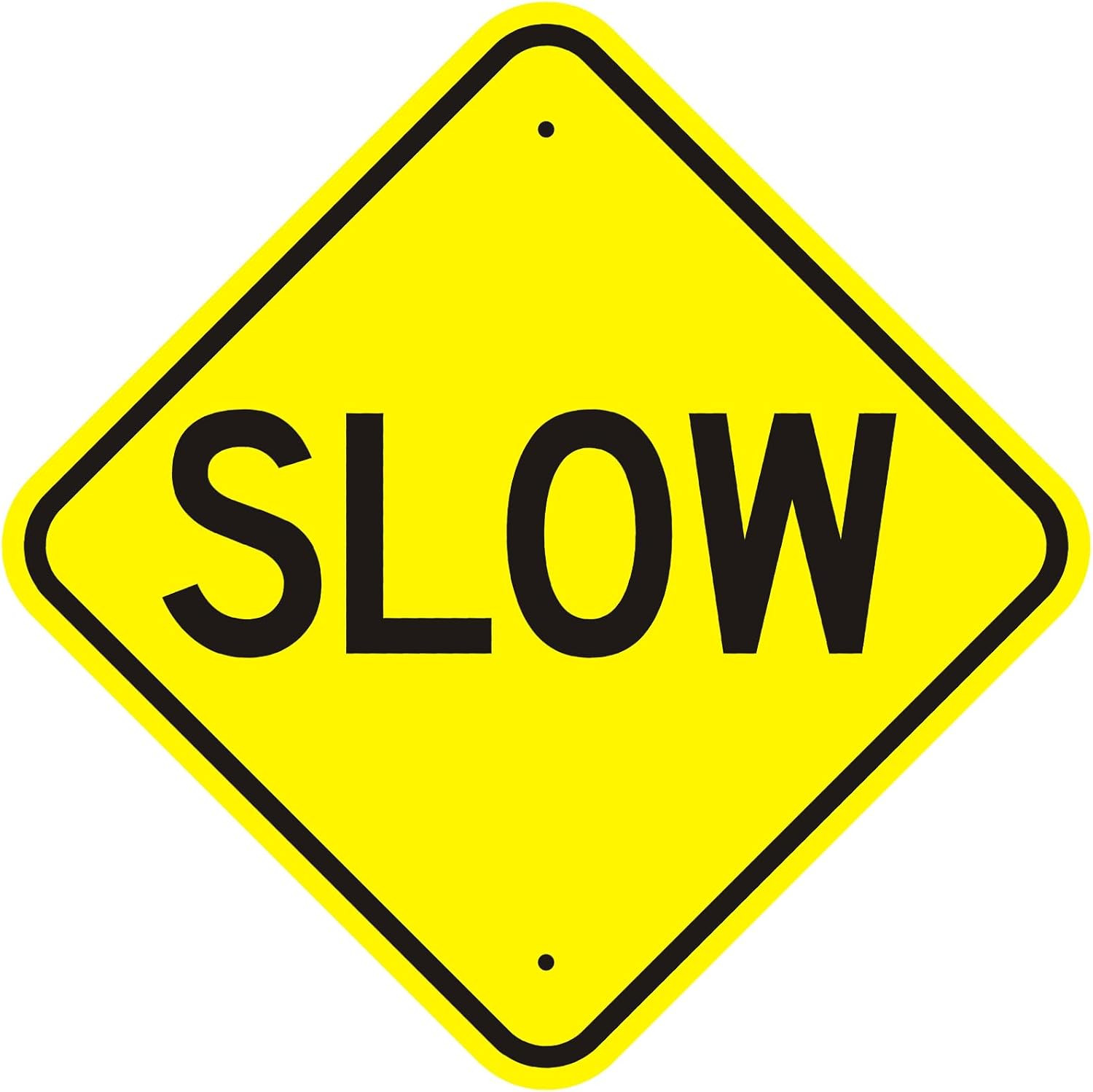 Slow Down Signs, 12″ X 12″, Reflective Rust-Free Aluminum, UV & Weatherproof,…