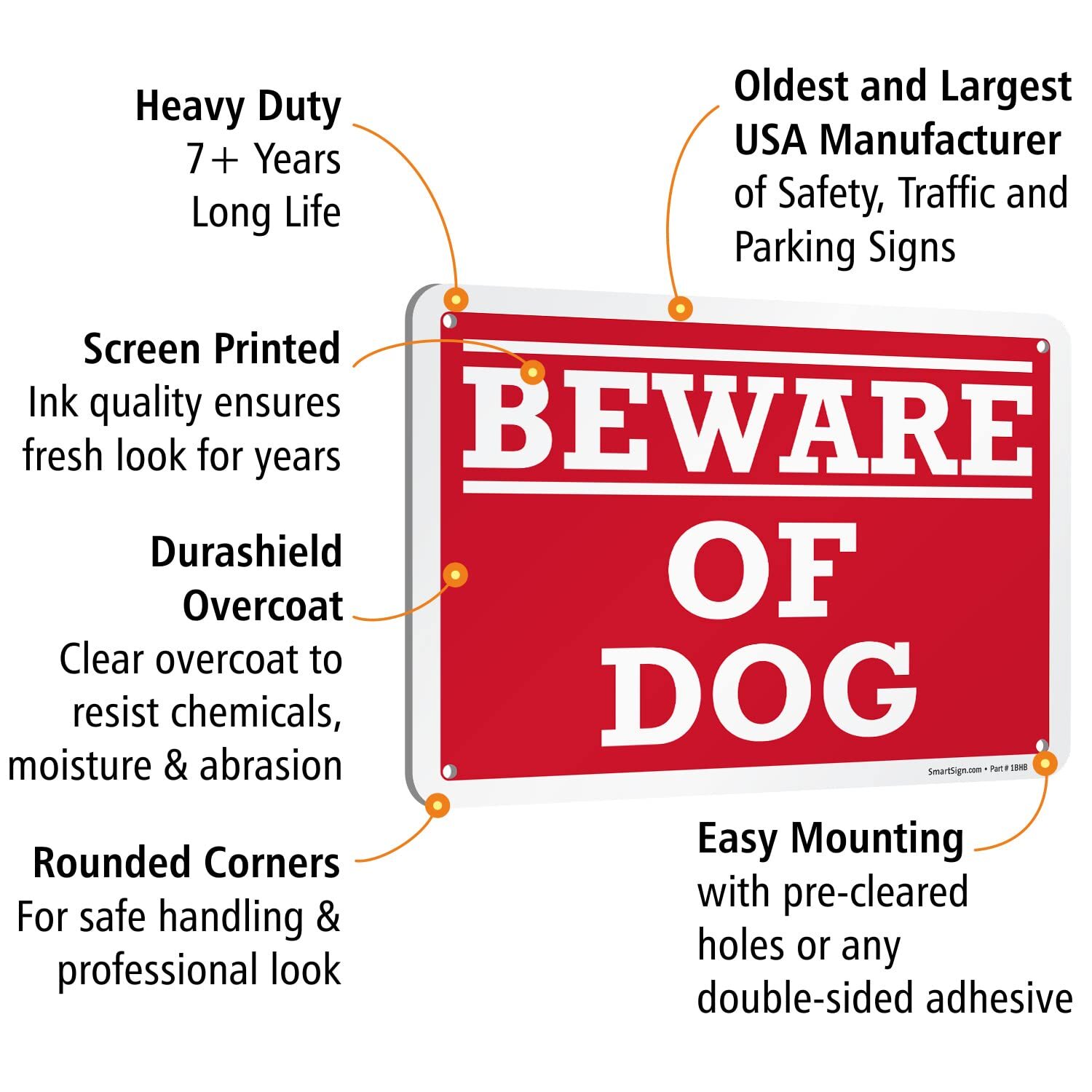 – K-2556-AL-10 “Beware of Dog” Sign | 7″ x 10″ Aluminum