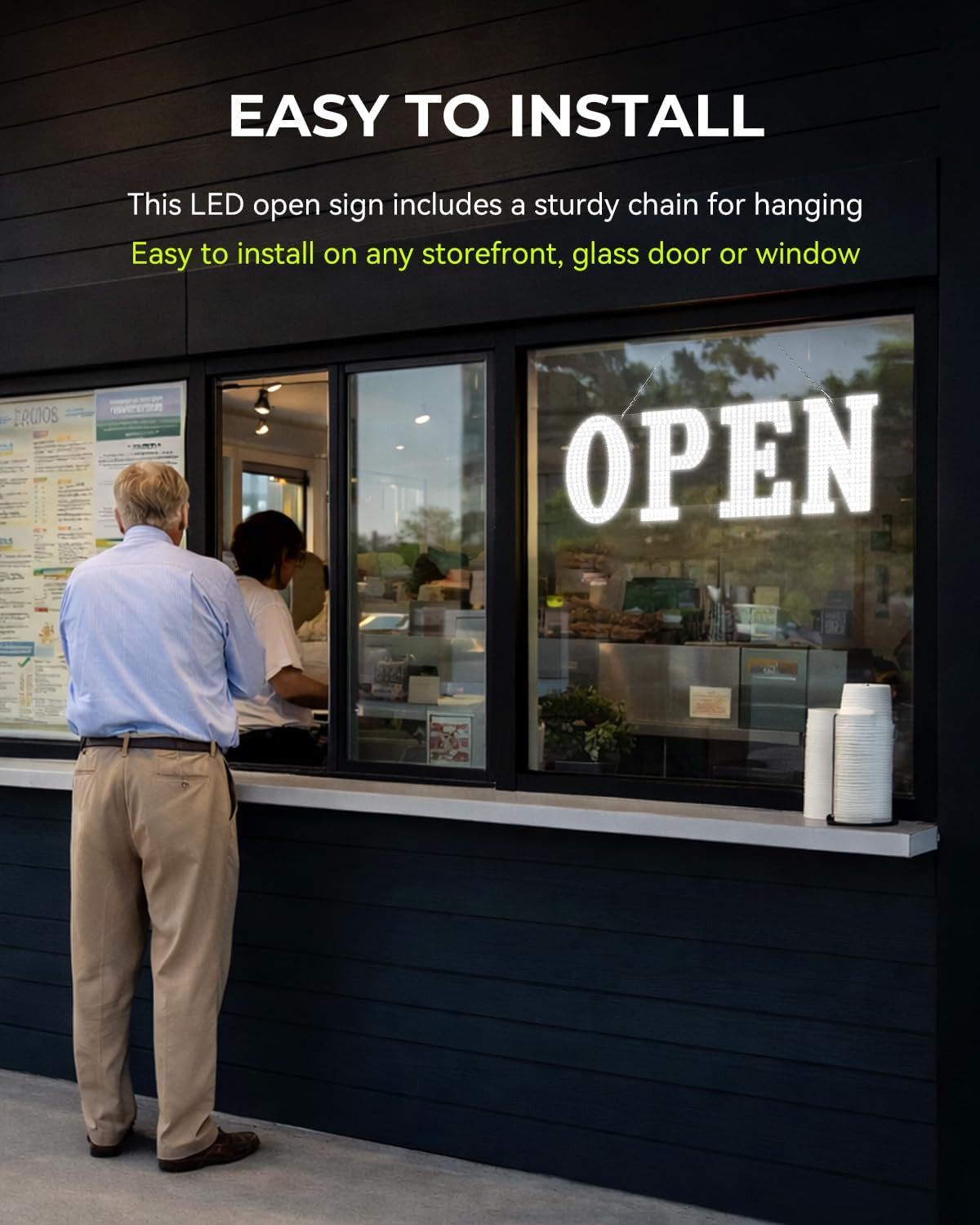 40″X14″ Open Sign, Extra Bright Jumbo Led Open Signs for Business with High