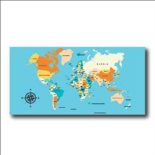 World Map 4’x8′ Foldable Corrugated Plastic Sign FREE SHIPPING