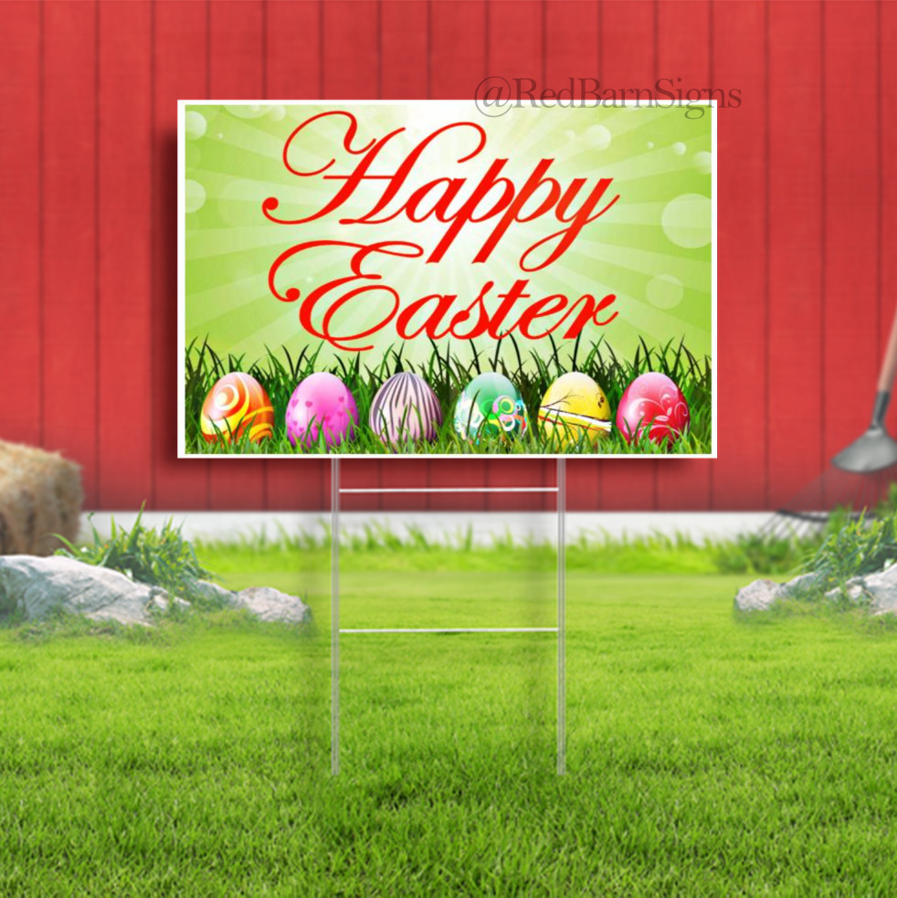 Happy Easter 2025 Egg Hunt yard sign