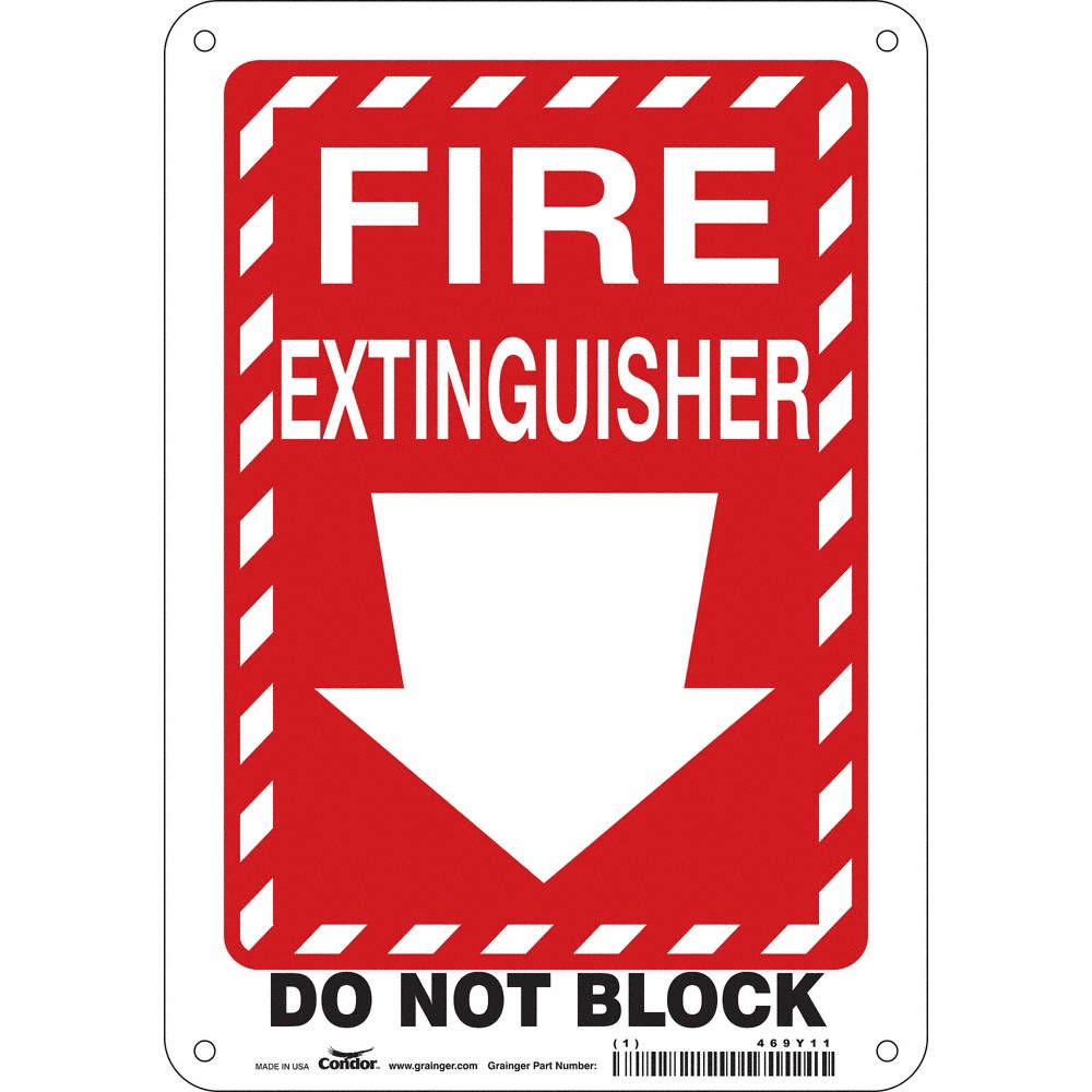 CONDOR 469Y11 Safety Sign,10 in x 7 in,Aluminum 469Y11
