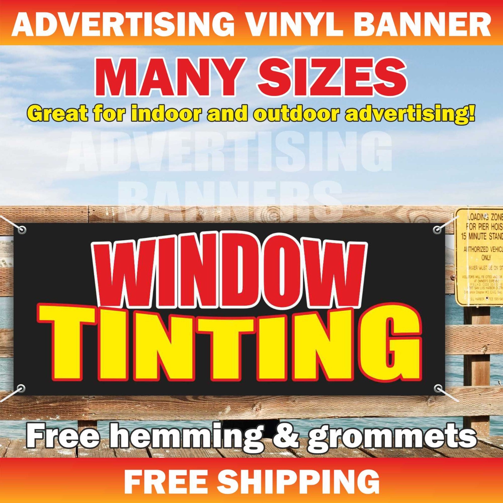 WINDOW TINTING Advertising Banner Vinyl Mesh Sign AUTOMOTIVE CAR AUTO HOME Tint