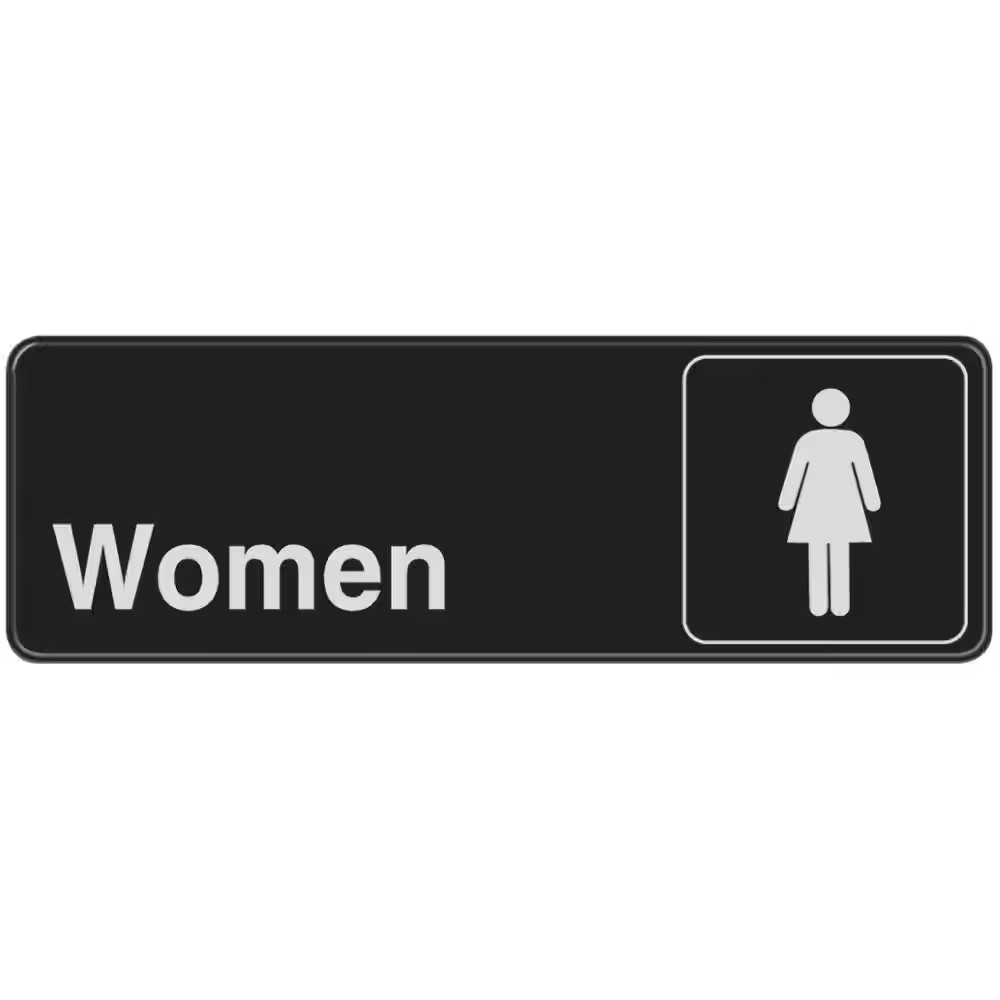 3 In. X 9 In. Plastic Women’S Restroom Sign