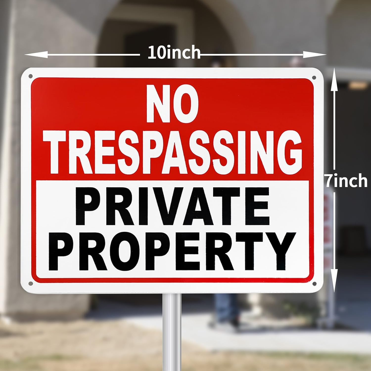 2 Pack No Trespassing Signs Private Property – 10X7 Inch 40 Mil Rust Free Alu…